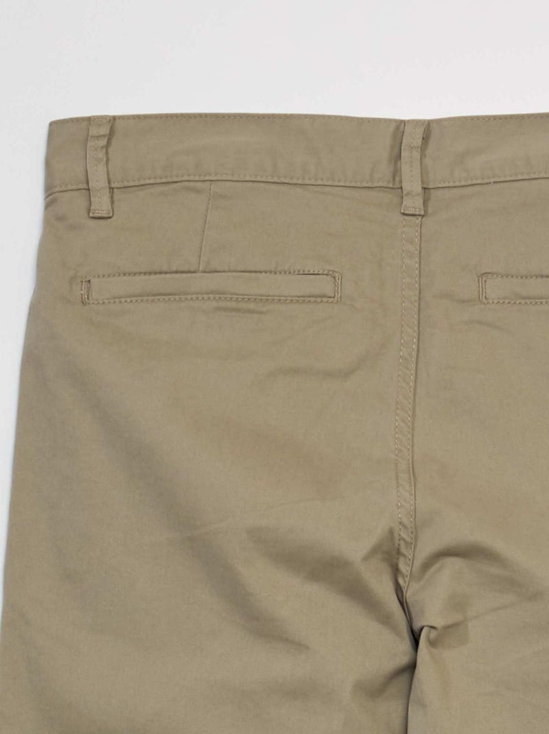 Pantaloni chino in cotone stretch L34 BEIGE - Kiabi