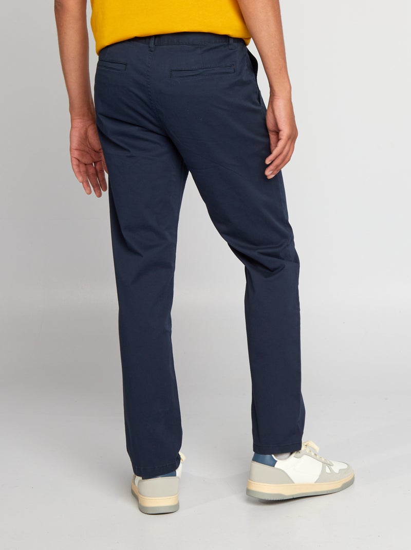 Pantaloni chino in cotone stretch L34 blu - Kiabi