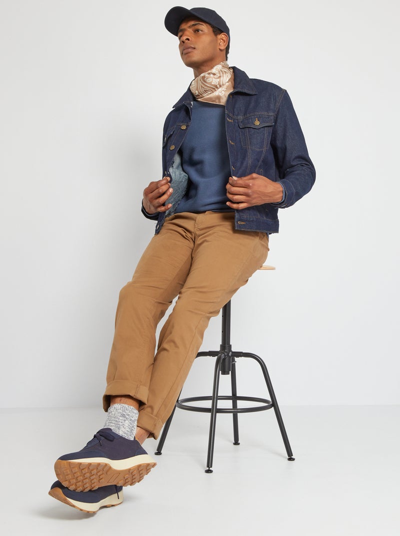 Pantaloni chino in cotone stretch L34 marrone - Kiabi