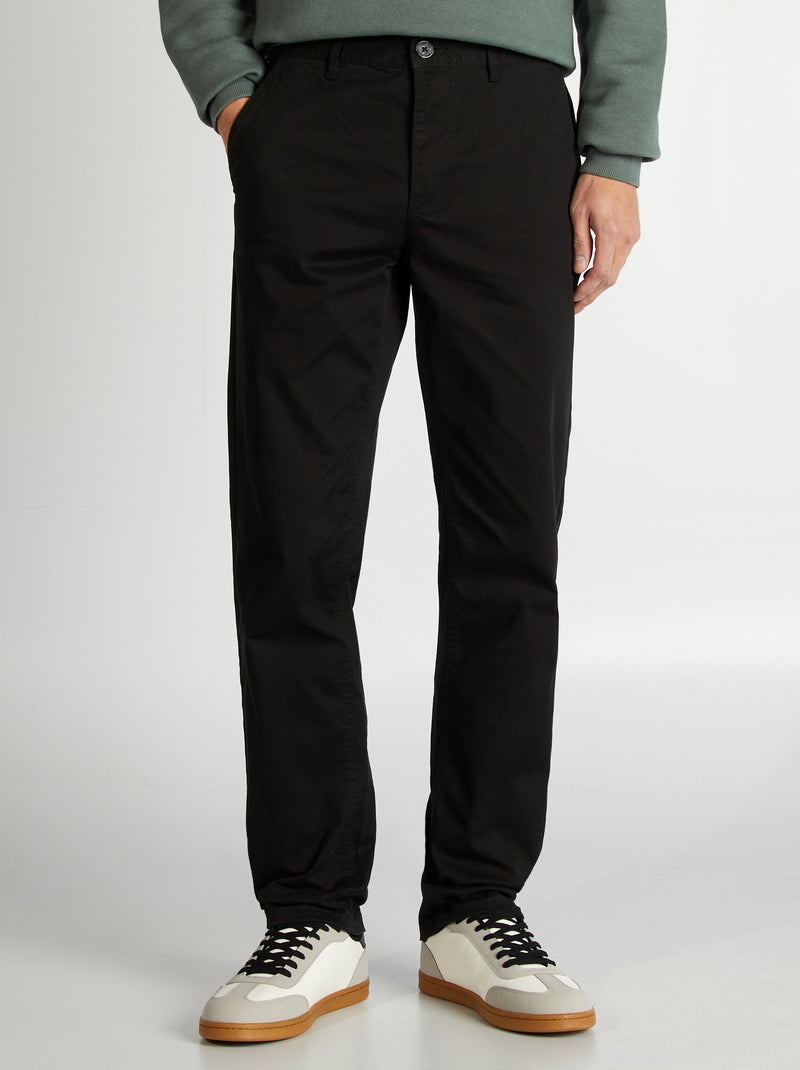 Pantaloni chino in cotone stretch L34 NERO - Kiabi