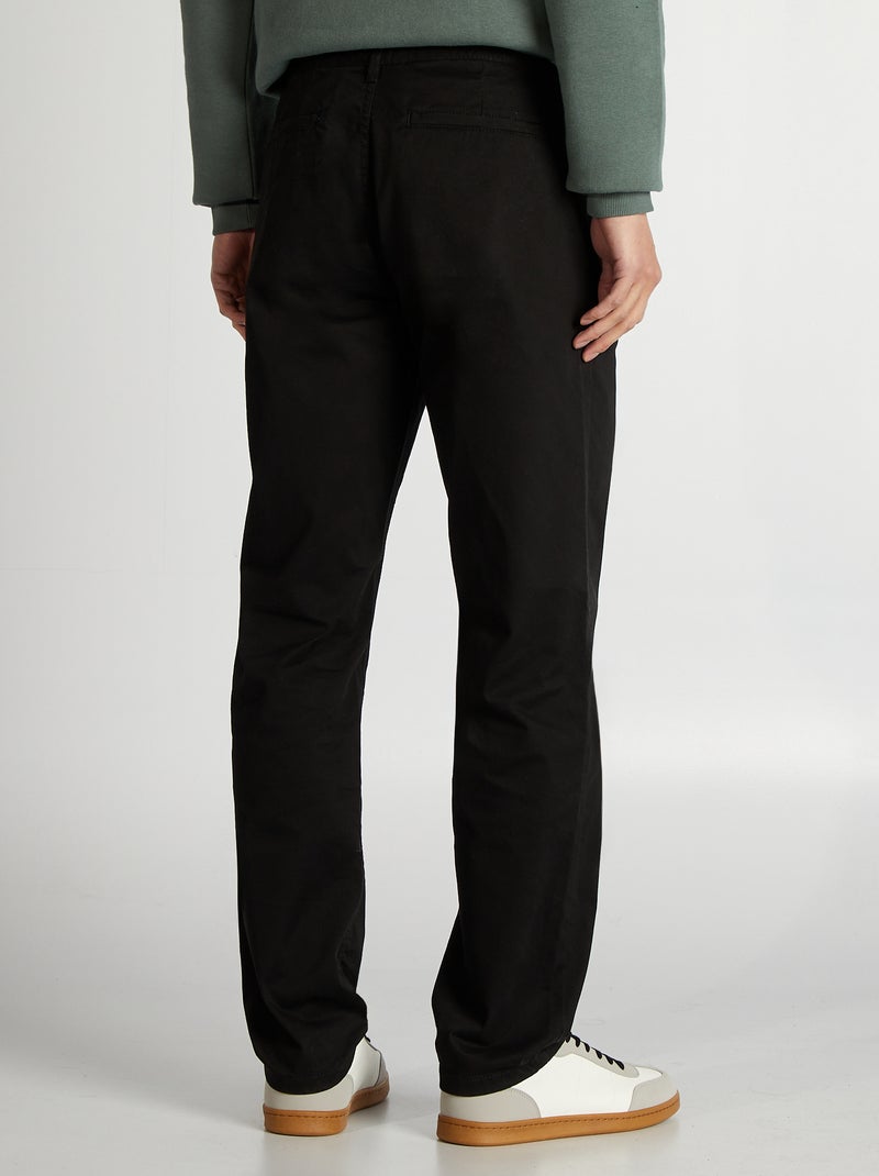 Pantaloni chino in cotone stretch L34 NERO - Kiabi