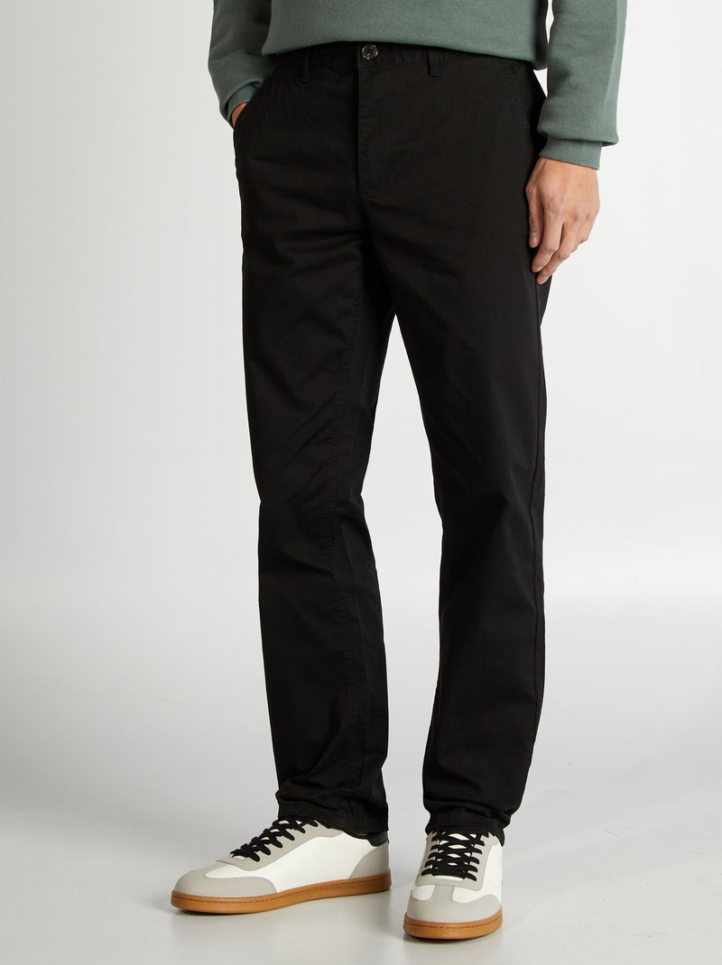 Pantaloni chino in cotone stretch L34 NERO - Kiabi