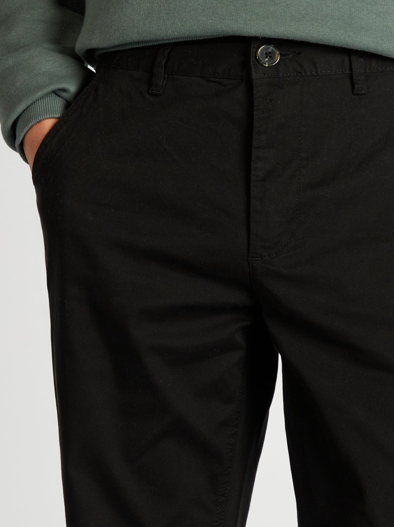 Pantaloni chino in cotone stretch L34 NERO - Kiabi