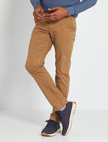 vestibilità classica pantaloni da uomo modello chino in twill in cotone Jack South 