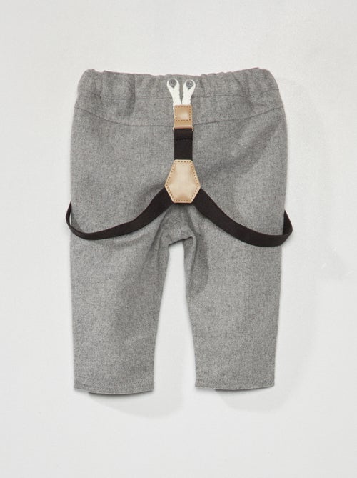 Pantaloni chino in flanella con bretelle staccabili - Kiabi