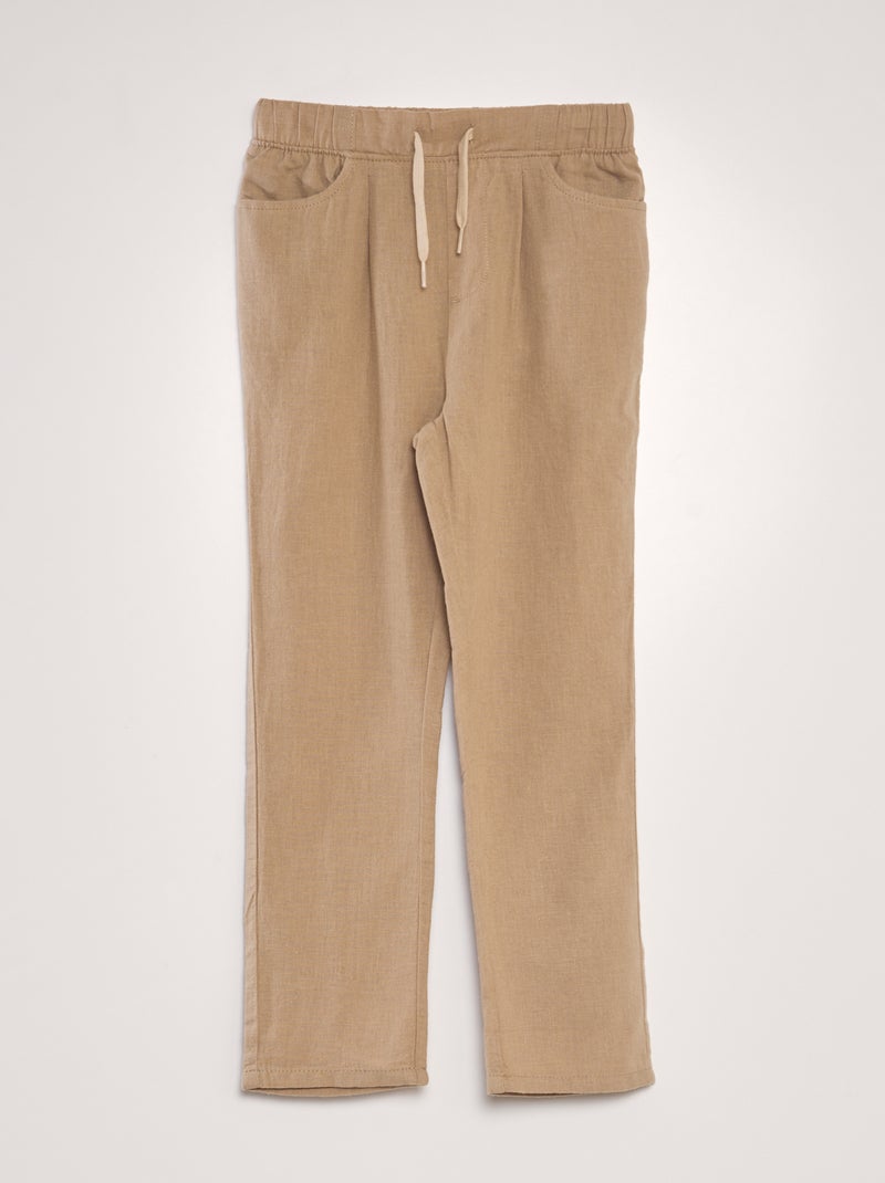 Pantaloni chino in lino BEIGE - Kiabi