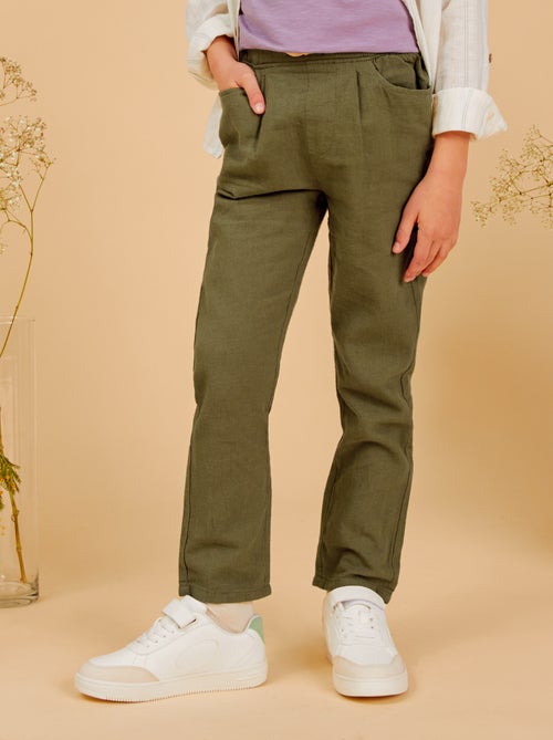 Pantaloni chino in lino - Kiabi