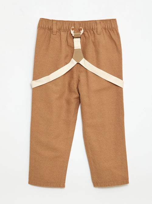 Pantaloni chino in misto lino con bretelle - Kiabi Pantaloni chino in misto lino con bretelle - Kiabi