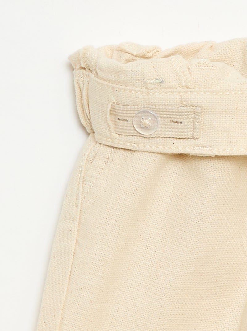Pantaloni chino in misto lino con bretelle Bianco - Kiabi