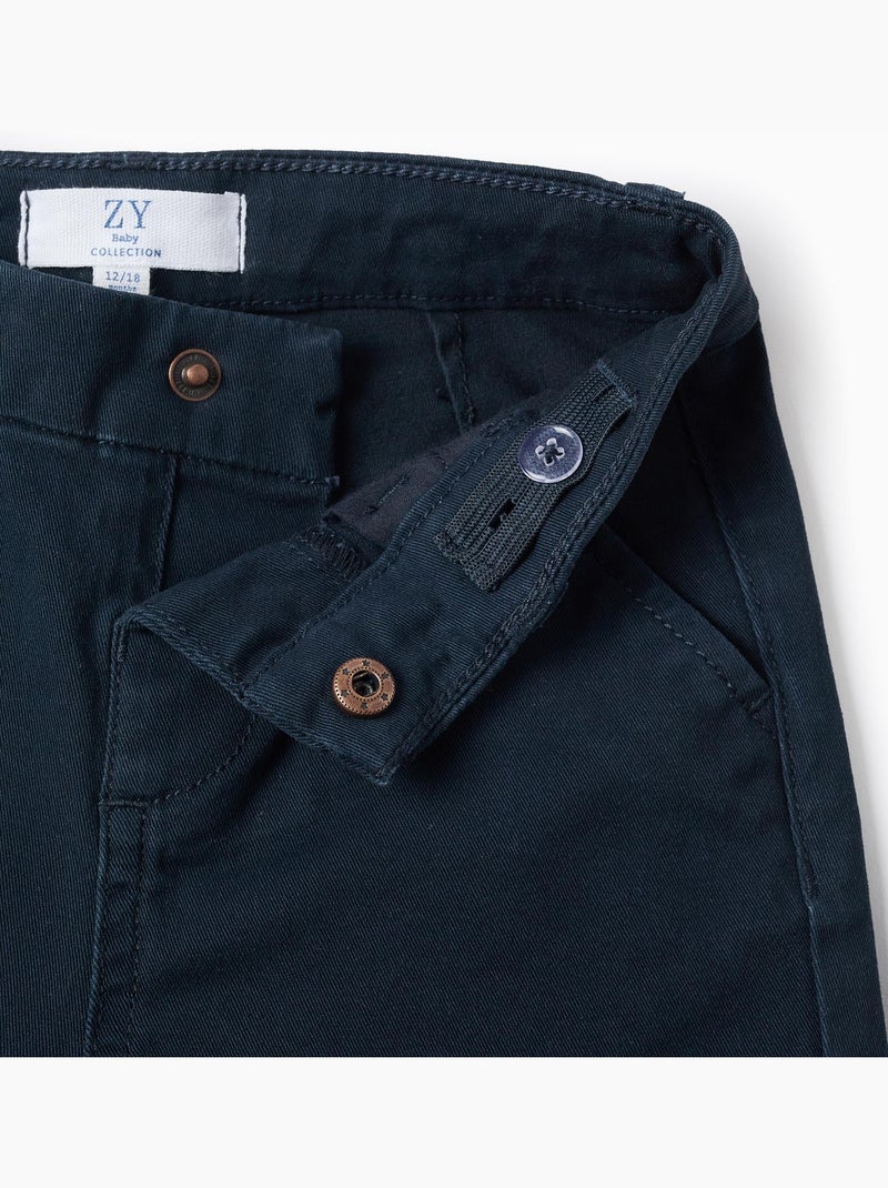 Pantaloni chino in saffiano Blu scuro - Kiabi
