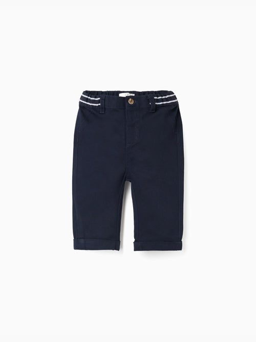 Pantaloni chino in saffiano con nastro a righe - Kiabi