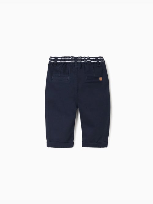 Pantaloni chino in saffiano con nastro a righe - Kiabi