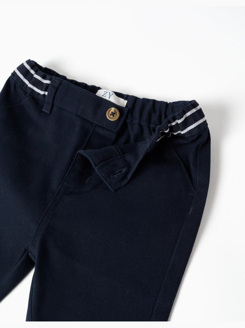 Pantaloni chino in saffiano con nastro a righe - Kiabi