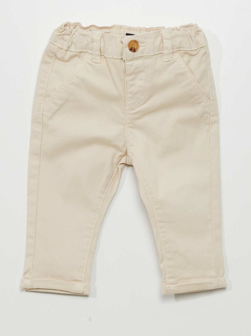 Pantaloni chino in tinta unita beige - Kiabi