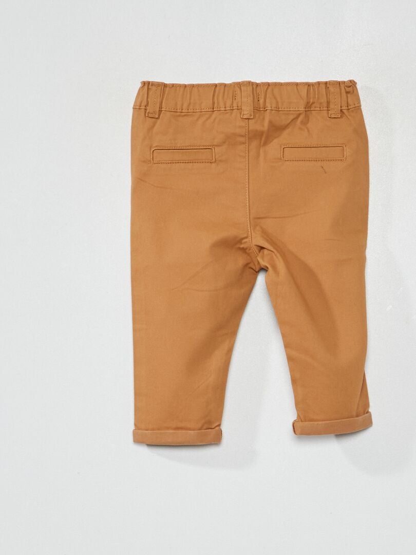 Pantaloni chino in tinta unita BEIGE - Kiabi