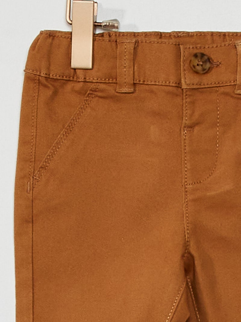 Pantaloni chino in tinta unita BEIGE - Kiabi