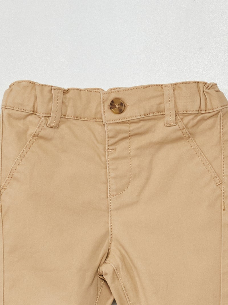 Pantaloni chino in tinta unita BEIGE - Kiabi