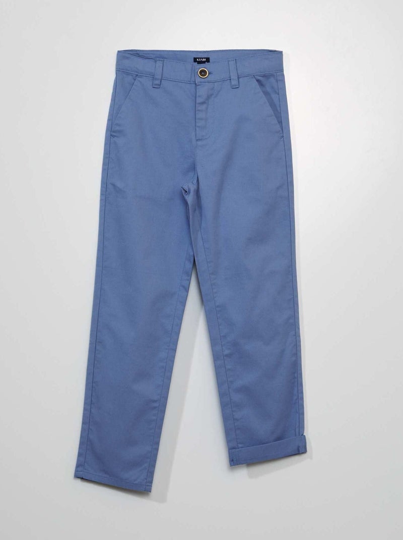 Pantaloni chino in tinta unita BLU - Kiabi