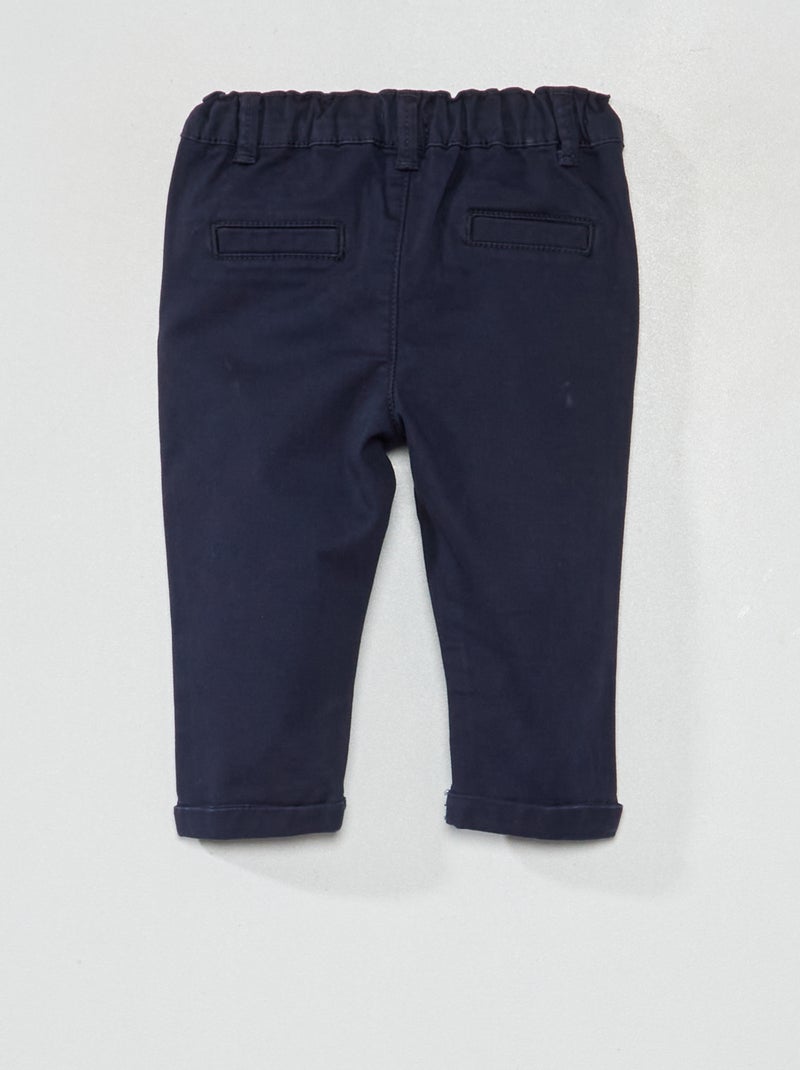 Pantaloni chino in tinta unita blu - Kiabi
