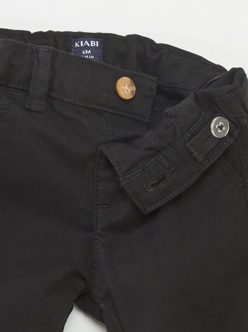 Pantaloni chino in tinta unita nero - Kiabi