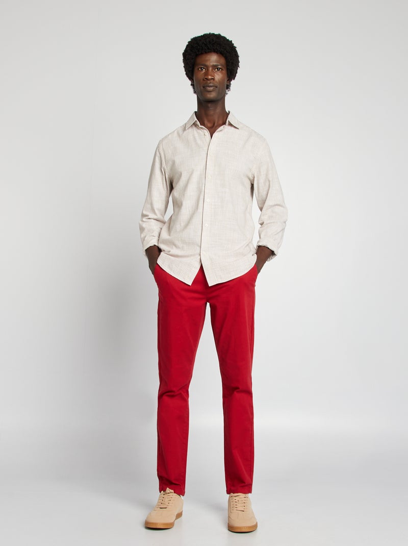 Pantaloni chino in tinta unita ROSSO - Kiabi