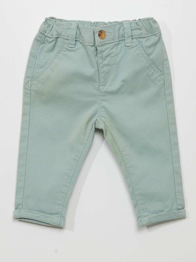 Pantaloni chino in tinta unita VERDE - Kiabi
