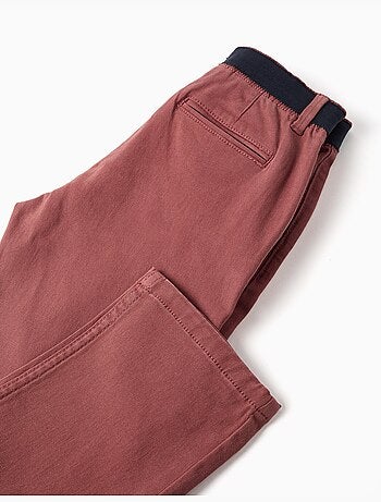 Pantaloni chino in twill a taglio dritto con banda elastica