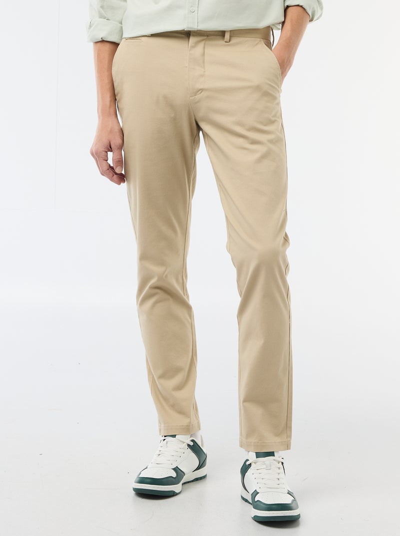 Pantaloni chino in twill Beige - Kiabi