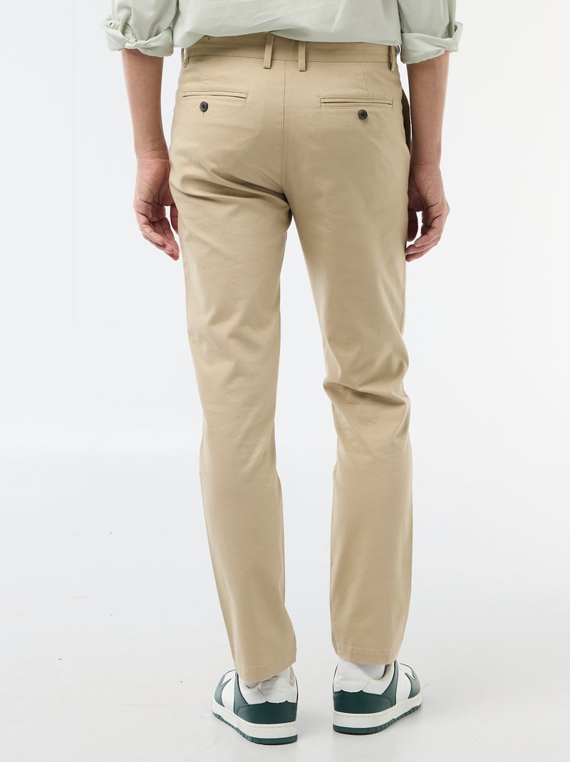 Pantaloni chino in twill Beige - Kiabi