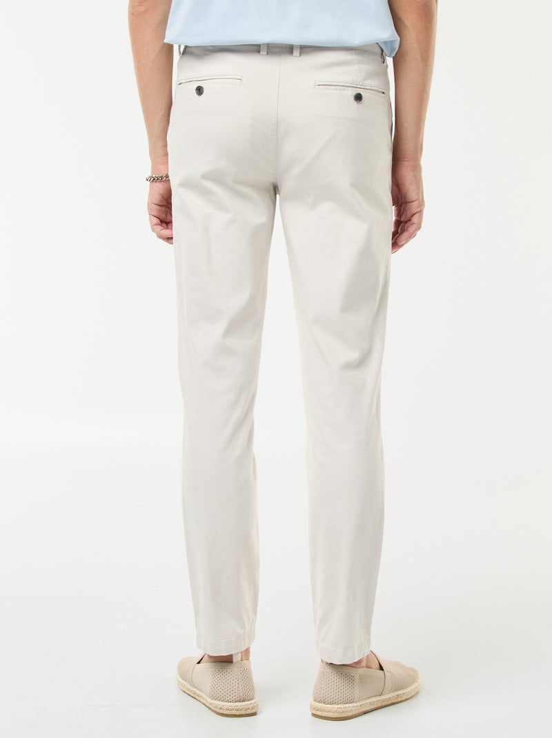 Pantaloni chino in twill Bianco - Kiabi