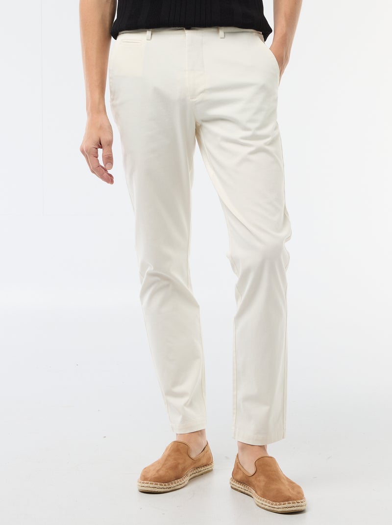 Pantaloni chino in twill Bianco - Kiabi