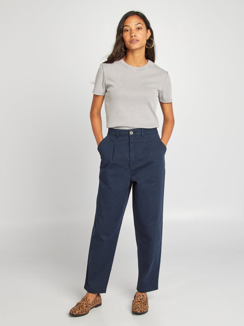 Pantaloni chino in twill BLU - Kiabi