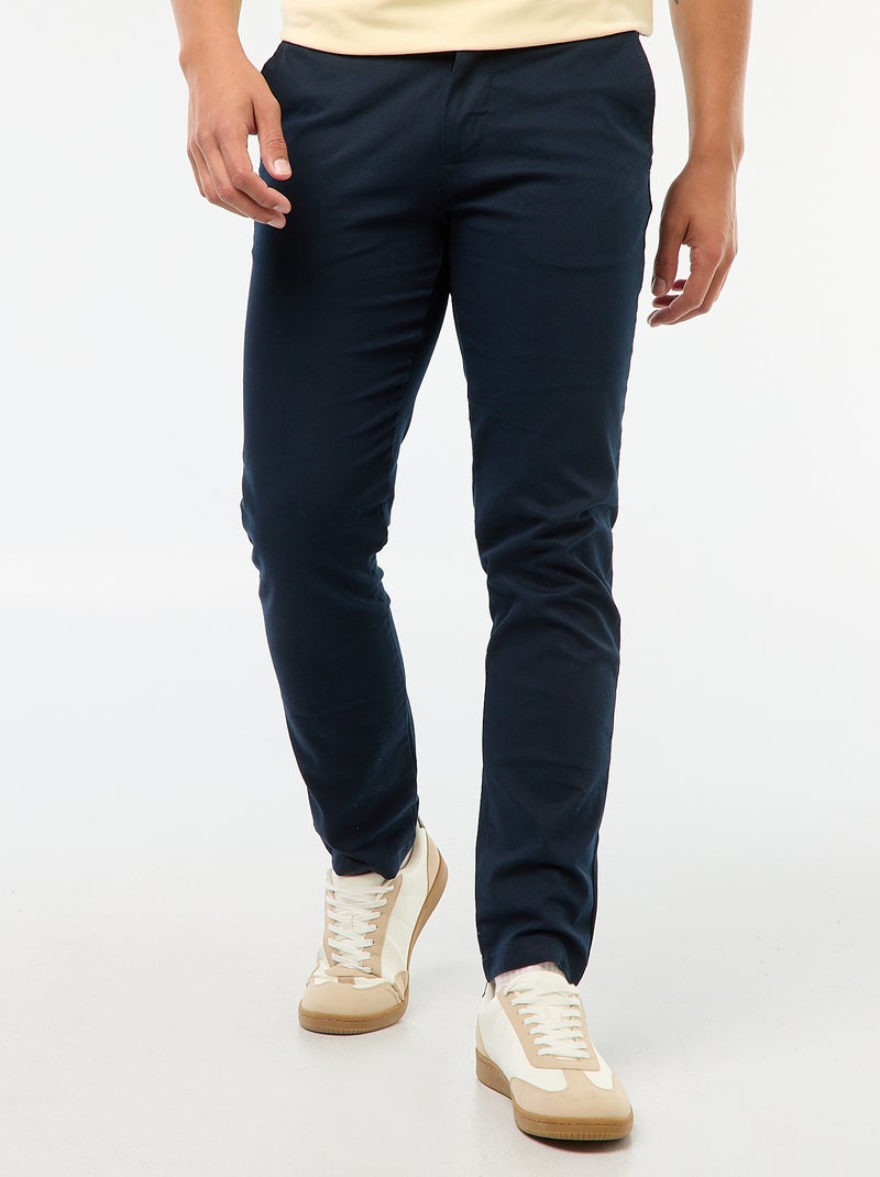 Pantaloni chino in twill blu - Kiabi