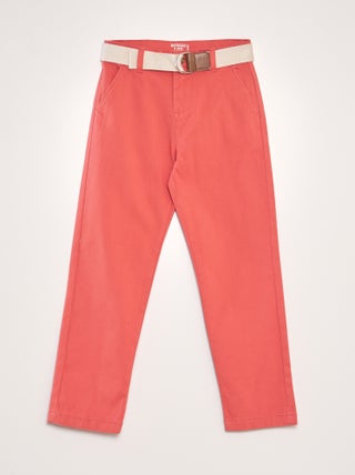 Pantaloni chino in twill + cintura