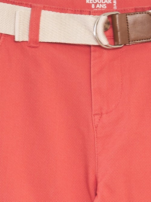 Pantaloni chino in twill + cintura - Kiabi