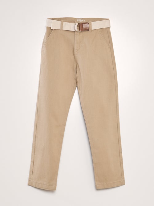 Pantaloni chino in twill + cintura - Kiabi