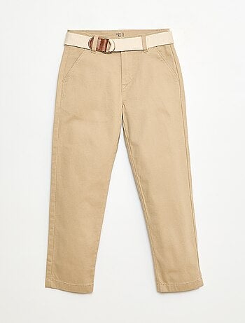 Pantaloni chino in twill con cintura - 2 pezzi