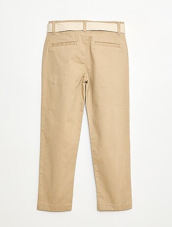 Pantaloni chino in twill con cintura - 2 pezzi