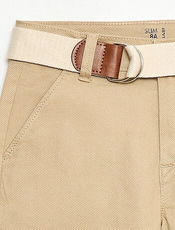 Pantaloni chino in twill con cintura - 2 pezzi