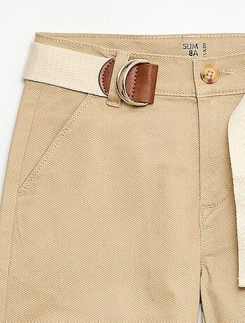 Pantaloni chino in twill con cintura - 2 pezzi