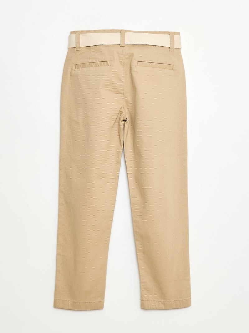Pantaloni chino in twill con cintura - 2 pezzi Beige - Kiabi