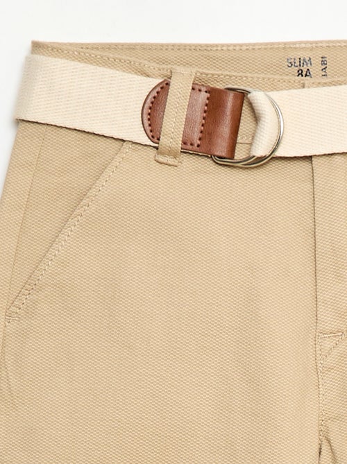 Pantaloni chino in twill con cintura - 2 pezzi - Kiabi