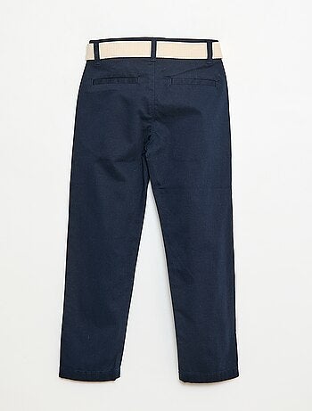 Pantaloni chino in twill con cintura - 2 pezzi