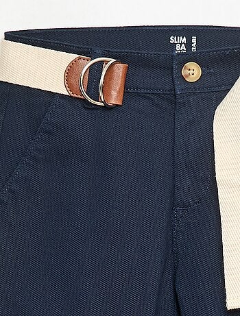 Pantaloni chino in twill con cintura - 2 pezzi