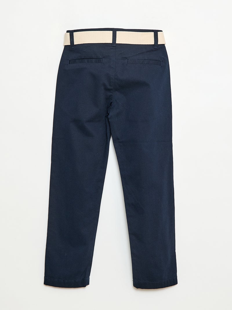 Pantaloni chino in twill con cintura - 2 pezzi Blu - Kiabi