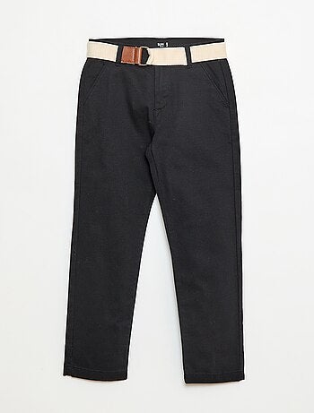 Pantaloni chino in twill con cintura - 2 pezzi