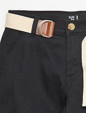 Pantaloni chino in twill con cintura - 2 pezzi