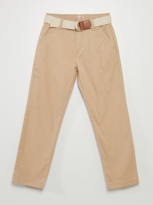 Pantaloni chino in twill con cintura - Kiabi