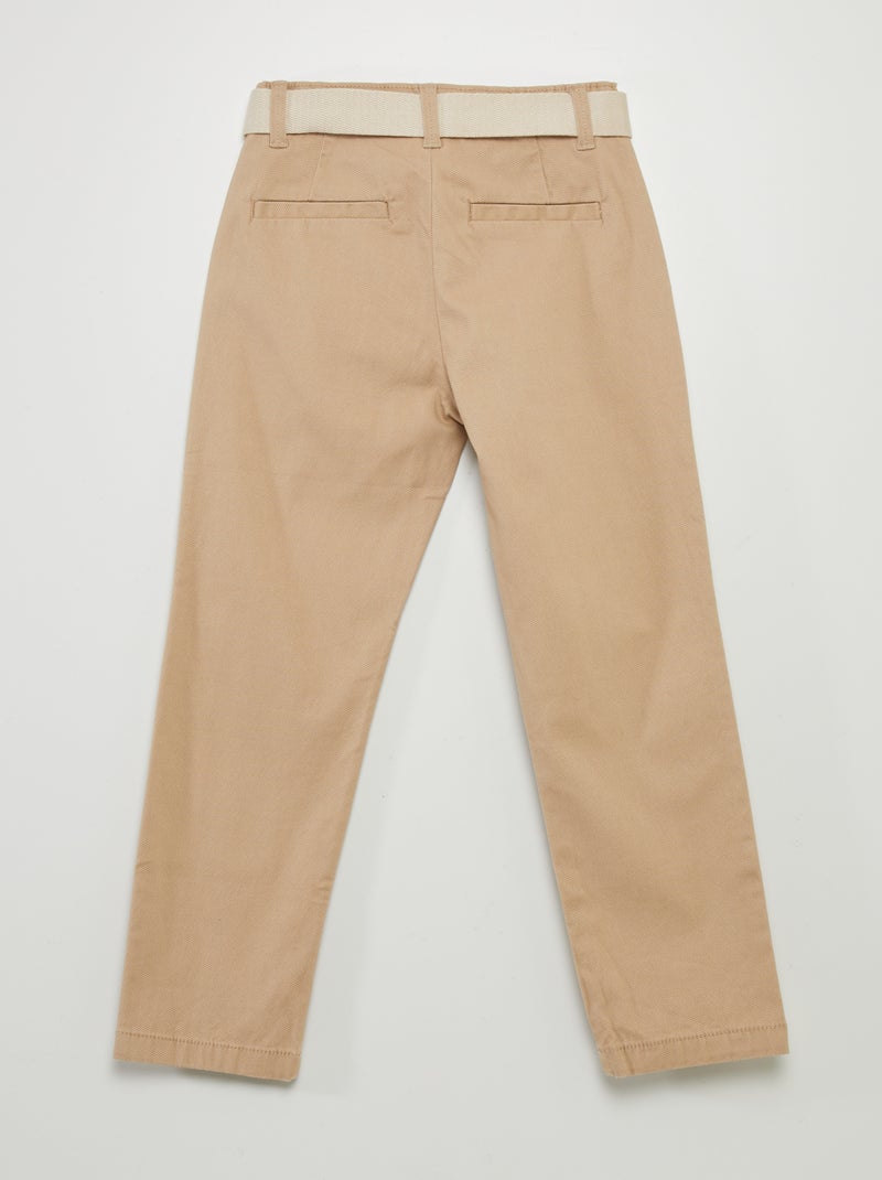 Pantaloni chino in twill con cintura BEIGE - Kiabi