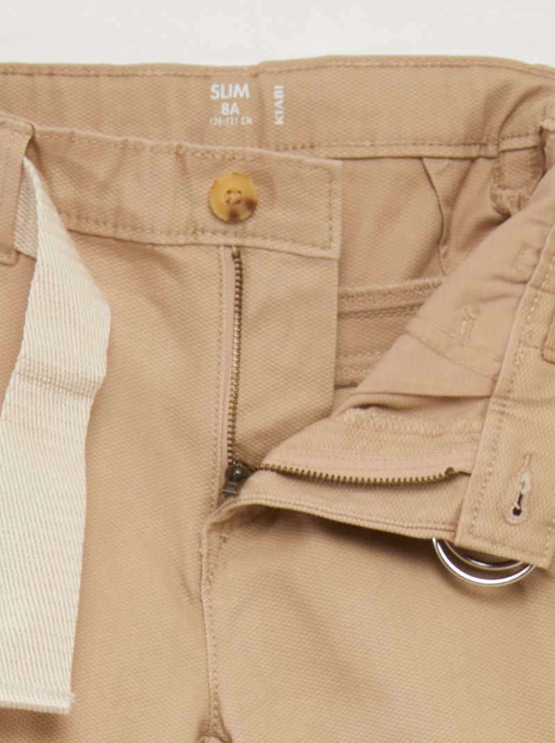 Pantaloni chino in twill con cintura BEIGE - Kiabi